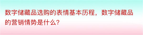 数字储藏品选购的表情基本历程，数字储藏品的营销情势是什么？