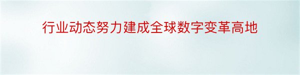 行业动态努力建成全球数字变革高地